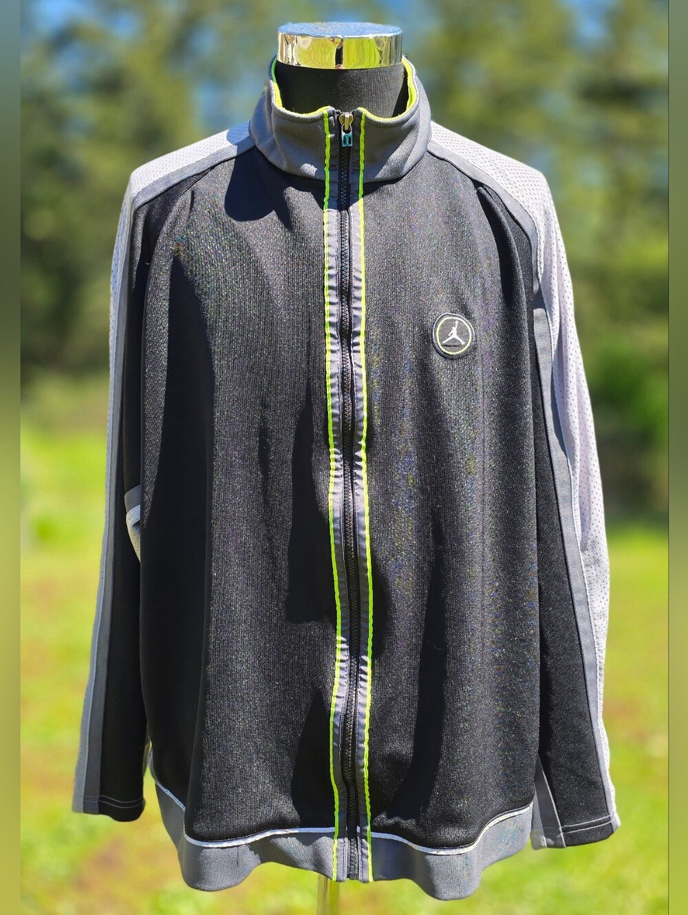 Nike Air Jordan Retro 14 Chartreuse Green Cool Grey Track Jacket Mens XL 90S